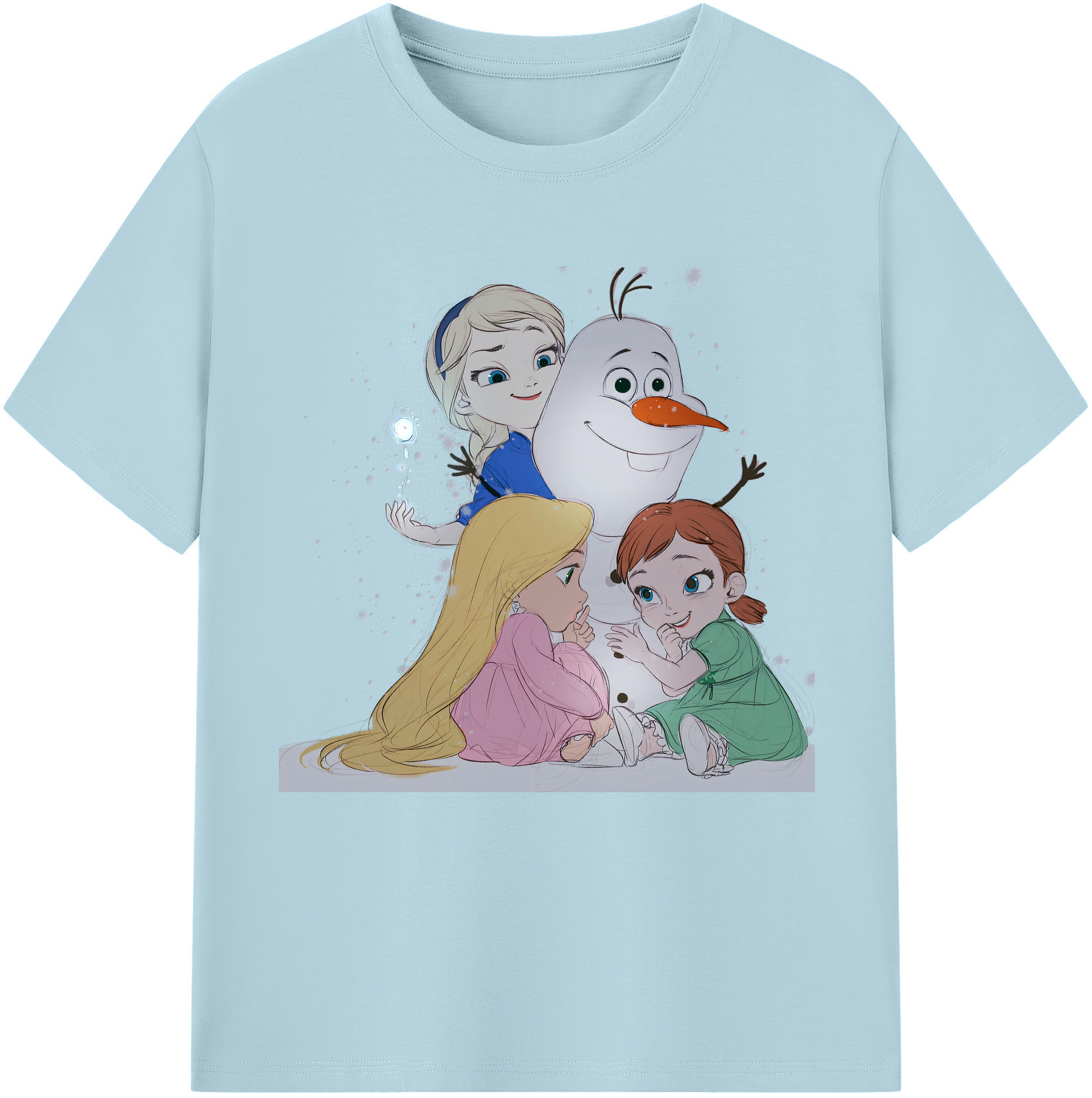 （画像用） アナと雪の女王 アンナ エルサ Frozen Anna Elsa 綿100％半袖Tシャツ（フロントプリント）